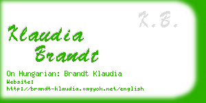 klaudia brandt business card